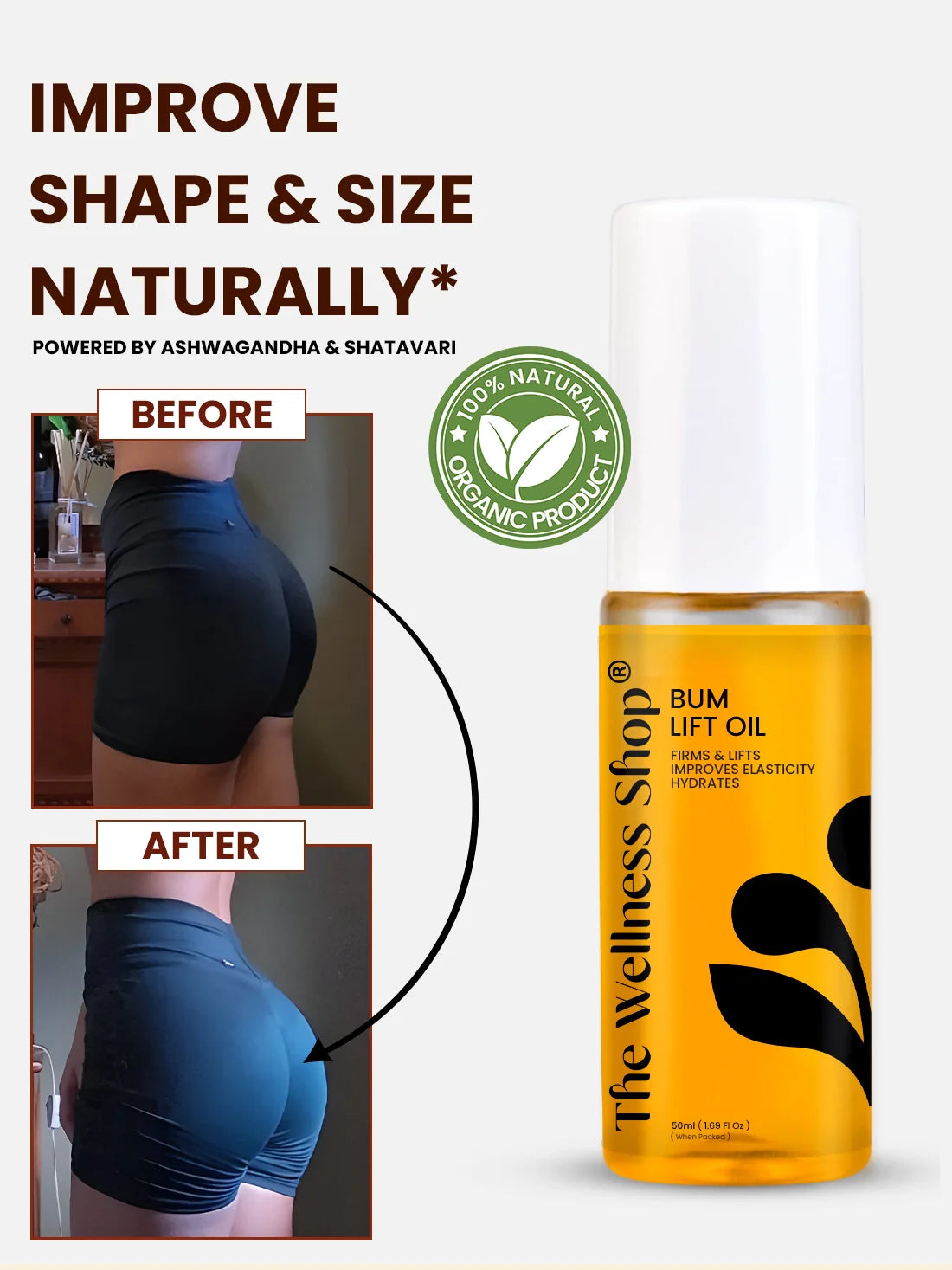 Natural Bum Lift Tailam-Get firmer, lifted Curves in 8–12 Weeks