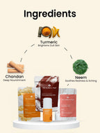 Turmeric Facial Wax+ Bikini Wax Powder+ Chocolate Hair Removal Powder + 4% Aha Bha Underarm Roll On