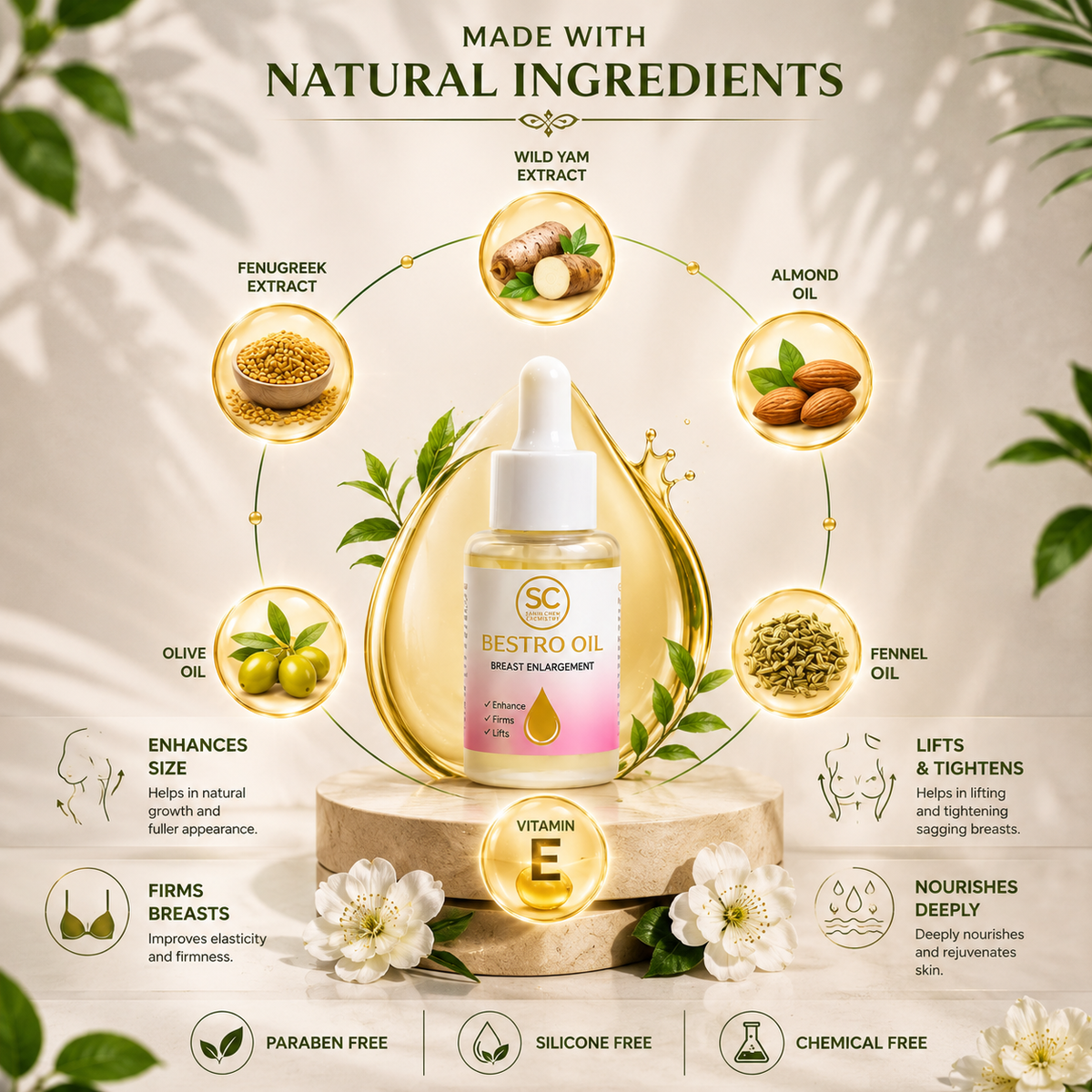 BESTRO OIL / BREAST ENLARGEMENT SERUM 100%